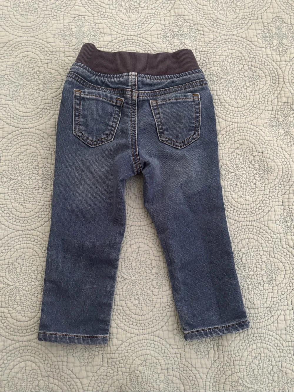 Wonder Nation Dark Blue Knit-Waist Denim Jeans